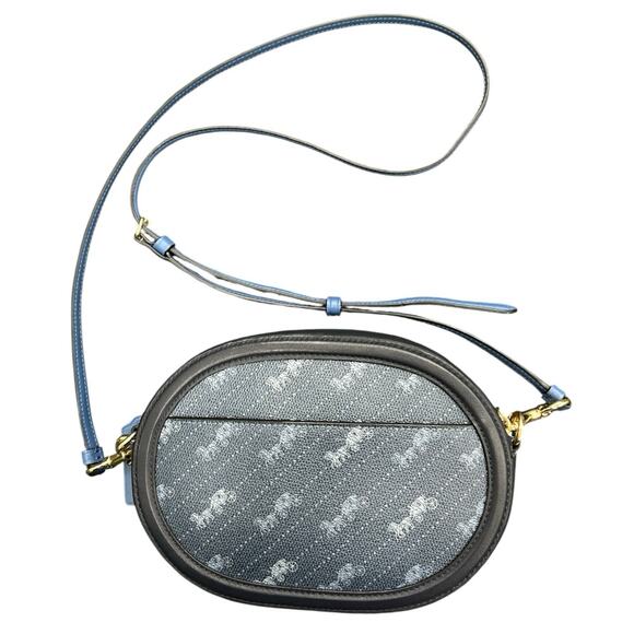 NWOT Coach Camera Bag with Horse and Carriage Dot Print in Denim #C4057 - Picture 3 of 6